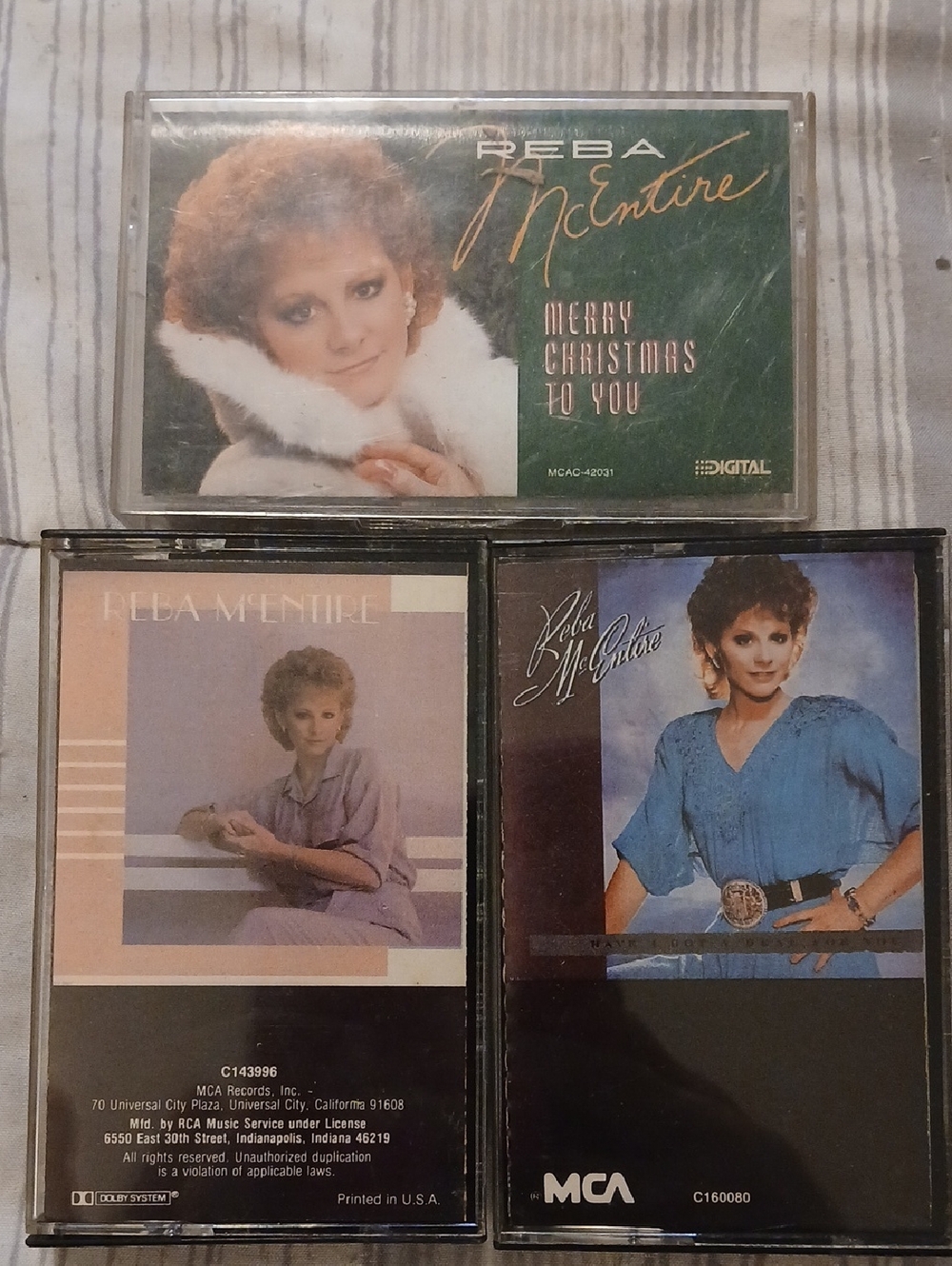 Reba McEntire Cassette Tape Lot - Blue, Green, Tan Covers